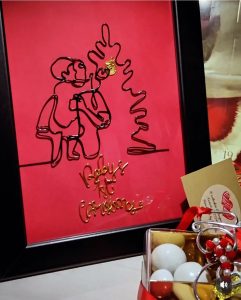 Baby 1st Christmas — mini quadro filo alluminio nero e oro primo natale regalo nascita Karart